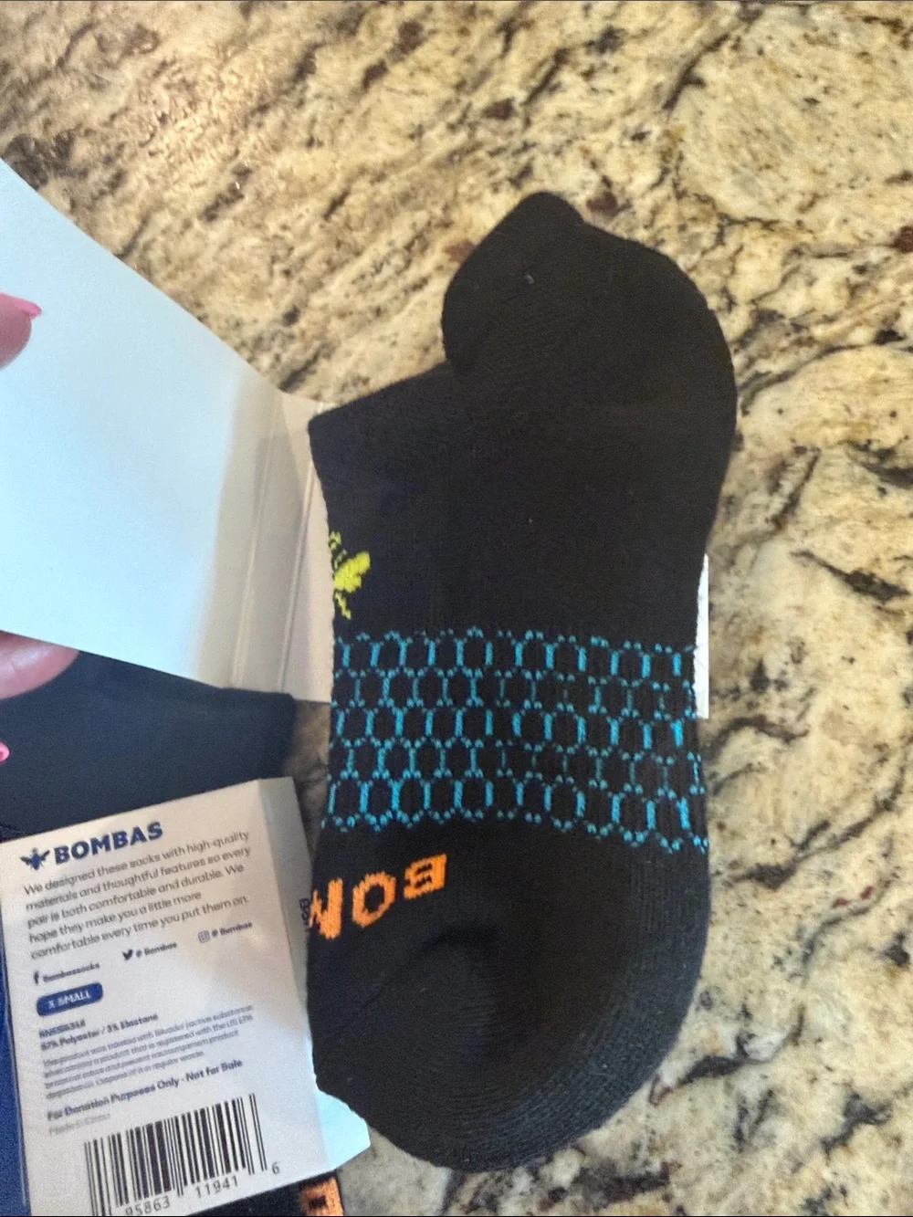 Bombas Bundle of Black Unisex Cushioned Antimicrobial Ankle Socks / XS